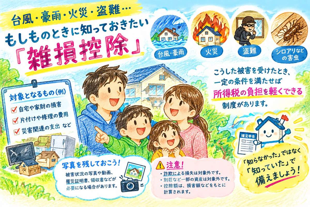 台風・豪雨・火災・盗難——もしものときに知っておきたい「雑損控除」